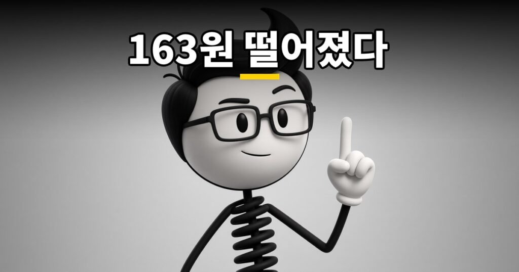 163원 떨어졌다 — 코발좋